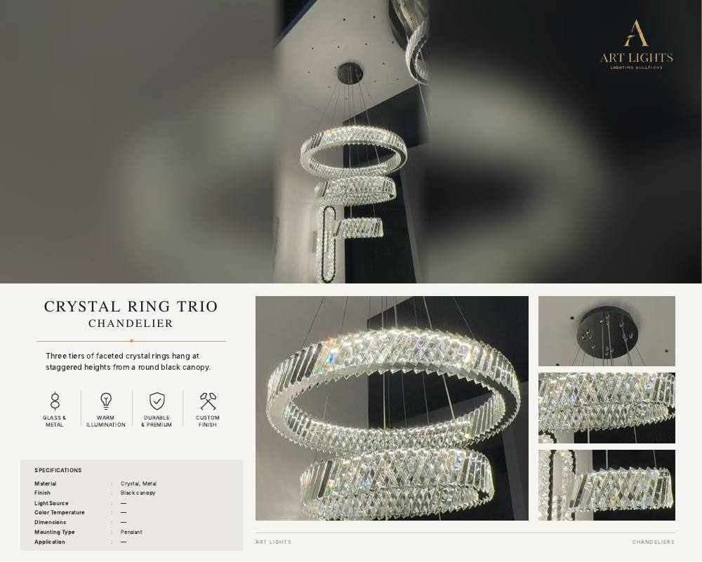 Crystal Ring Trio chandelier (CH-04)