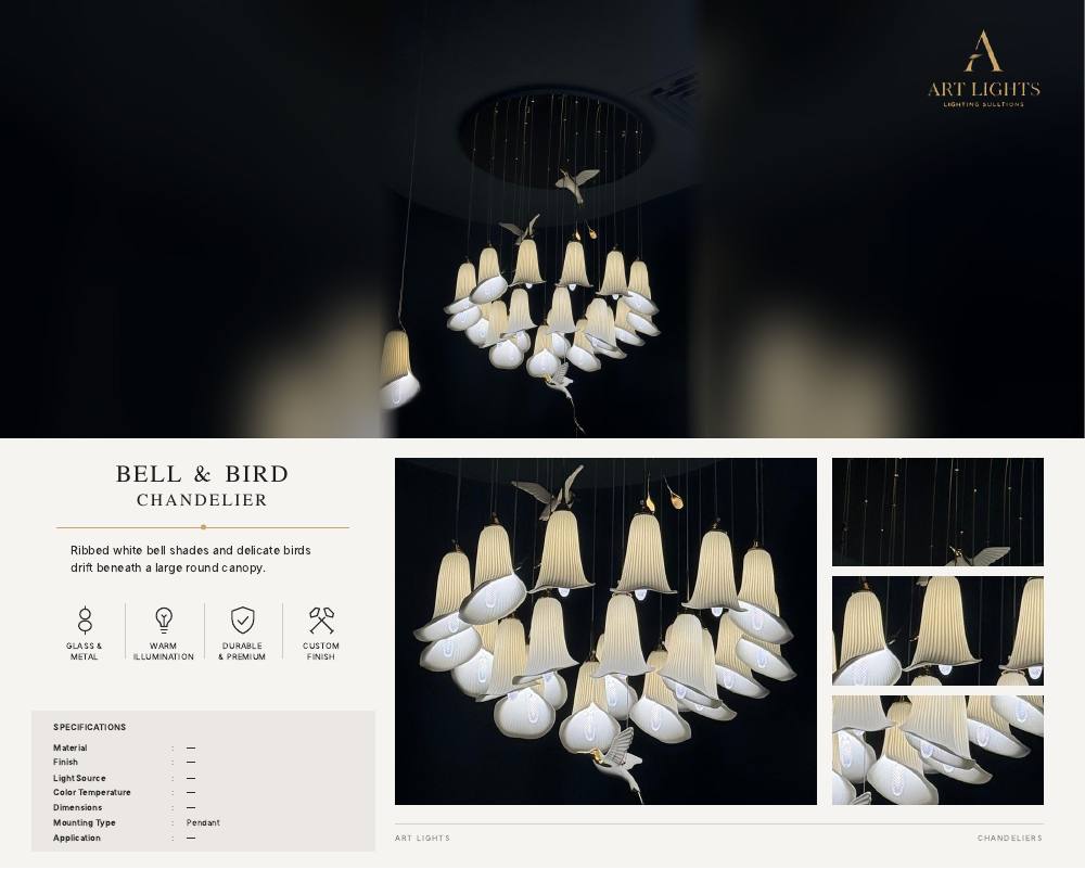 Bell & Bird chandelier (CH-06)