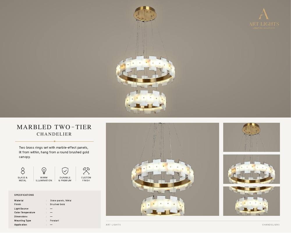 Marbled Two-Tier chandelier (CH-07)