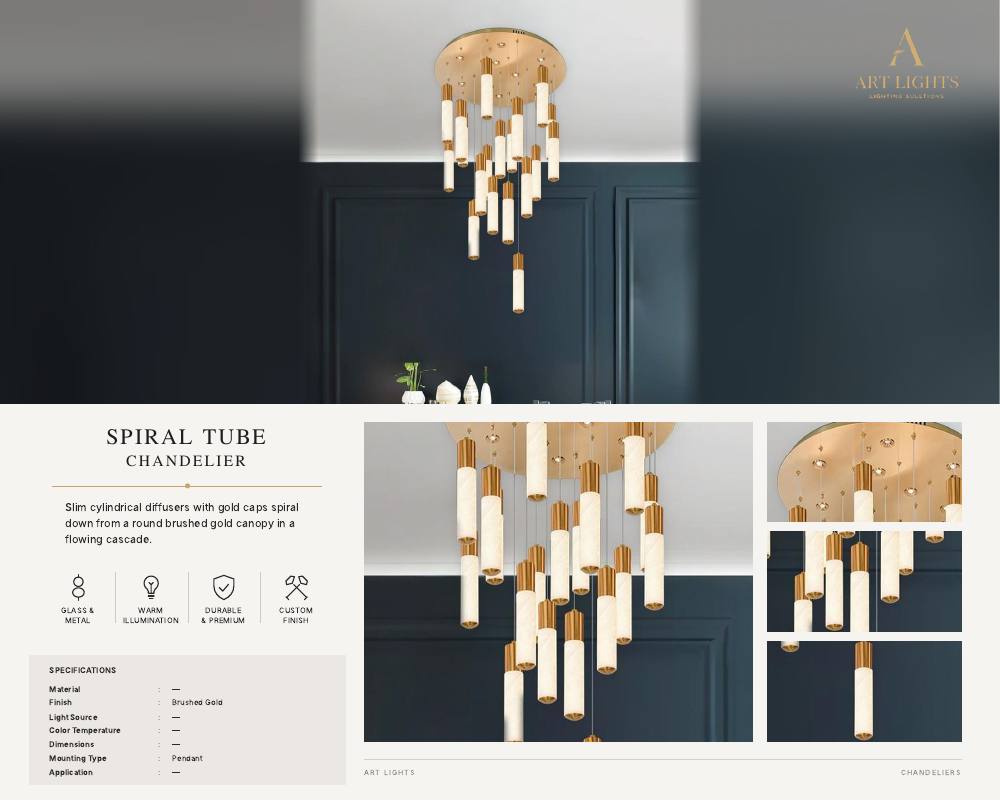 Spiral Tube chandelier (CH-08)