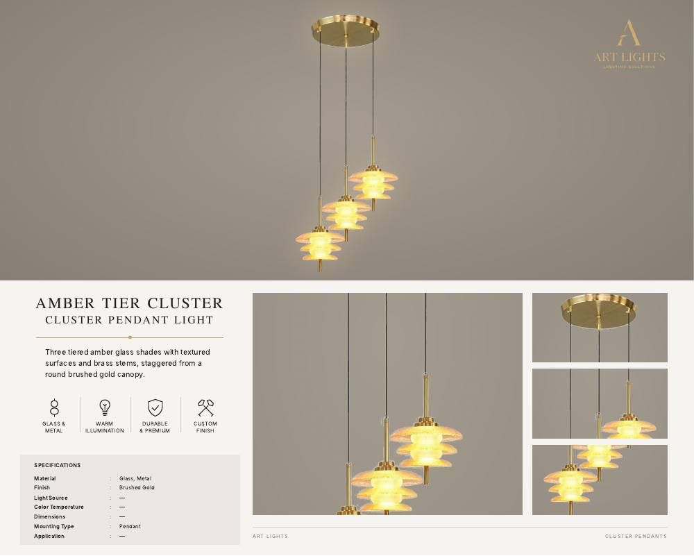 Amber Tier Cluster cluster pendant light (CL-05)