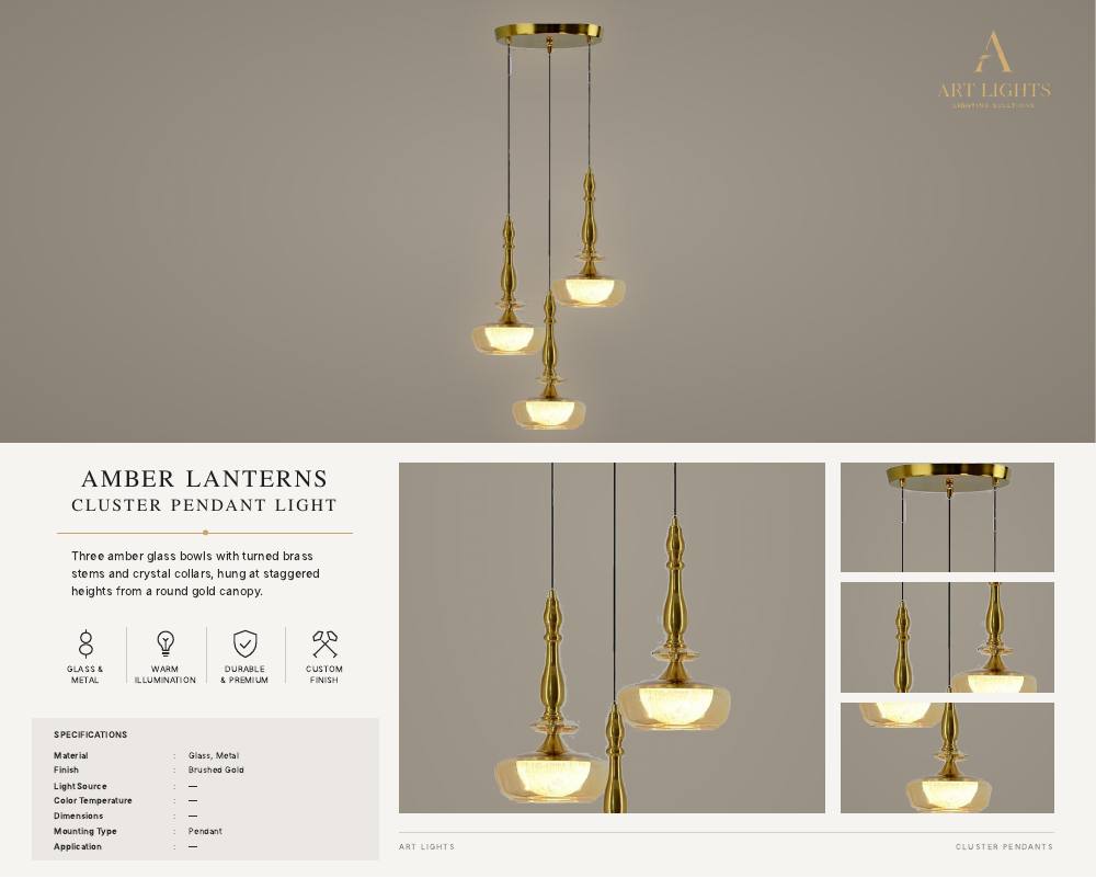 Amber Lanterns cluster pendant light (CL-06)