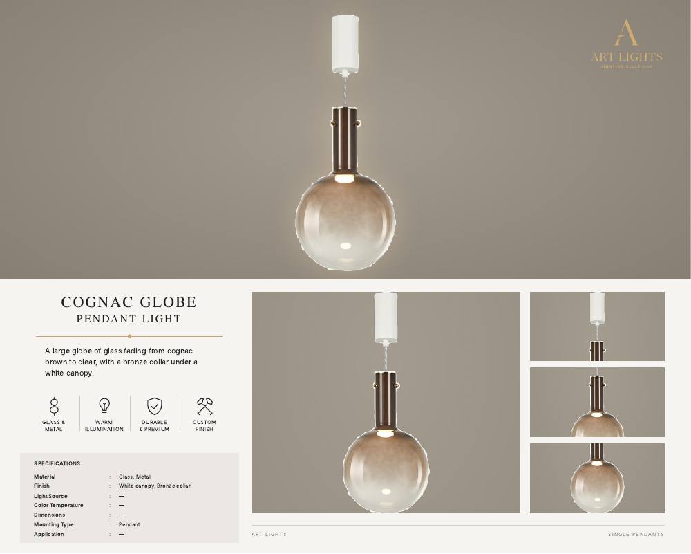 Cognac Globe single pendant light (SP-05)
