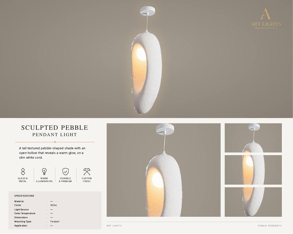 Sculpted Pebble single pendant light (SP-07)