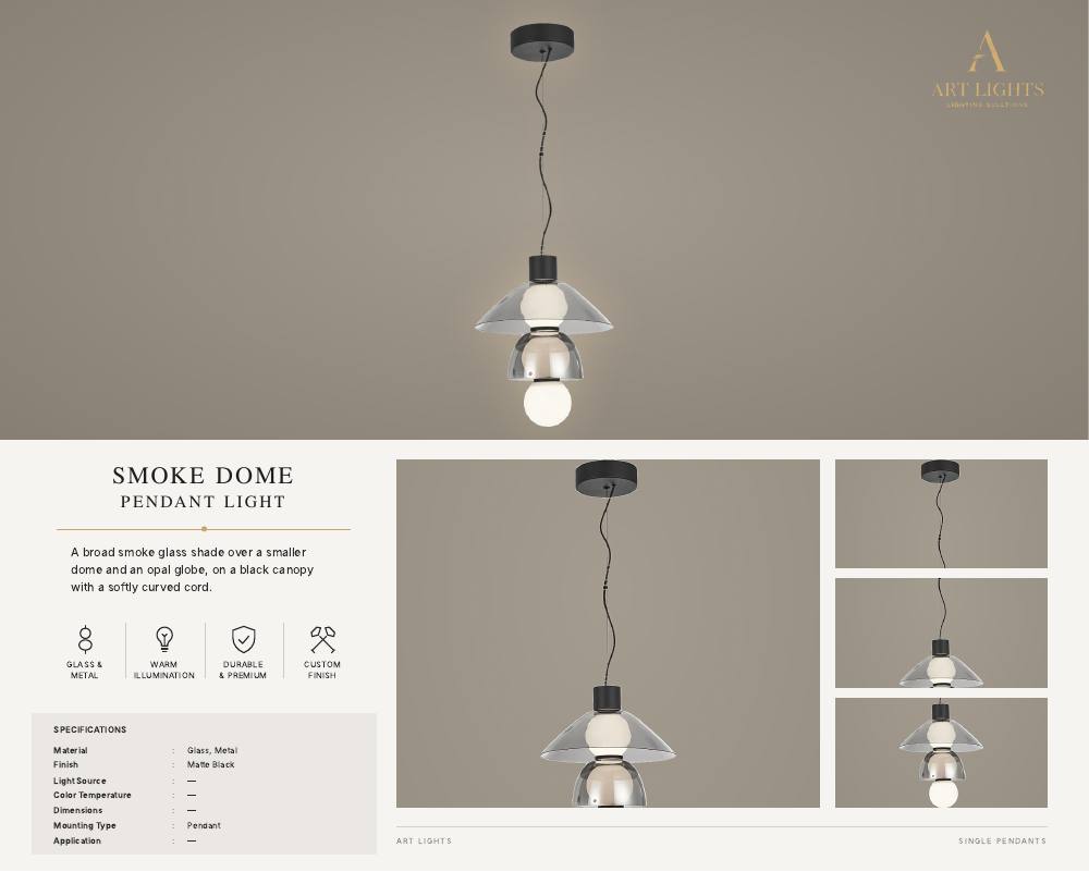 Smoke Dome single pendant light (SP-08)