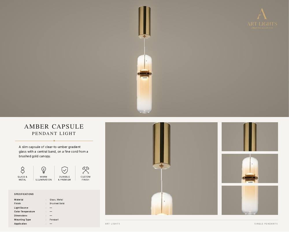 Amber Capsule single pendant light (SP-10)