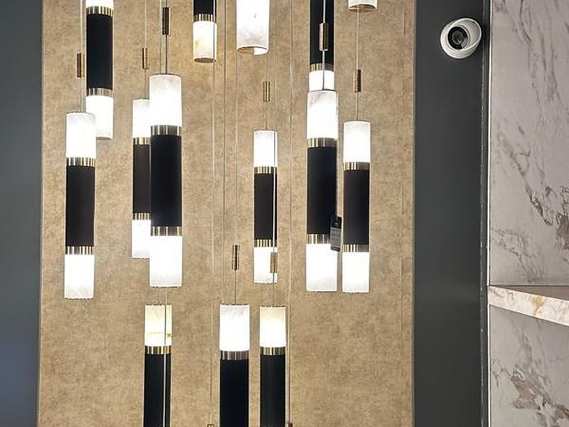 Black & Opal Spiral chandelier by Art Lights