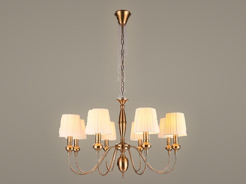 Brass & Pleat chandelier by Art Lights
