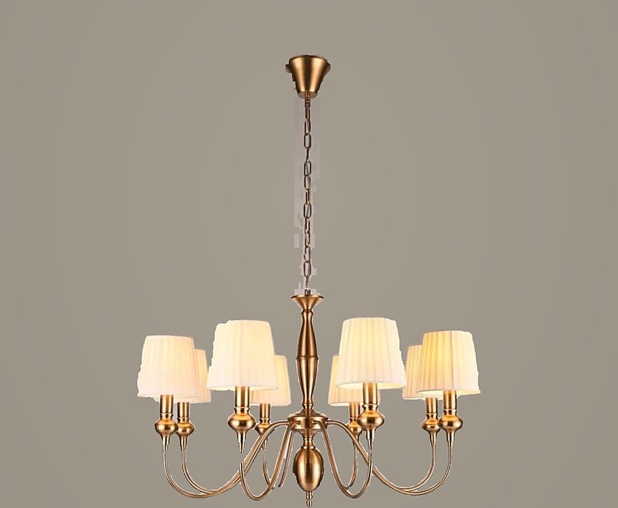Brass & Pleat Chandelier by Art Lights