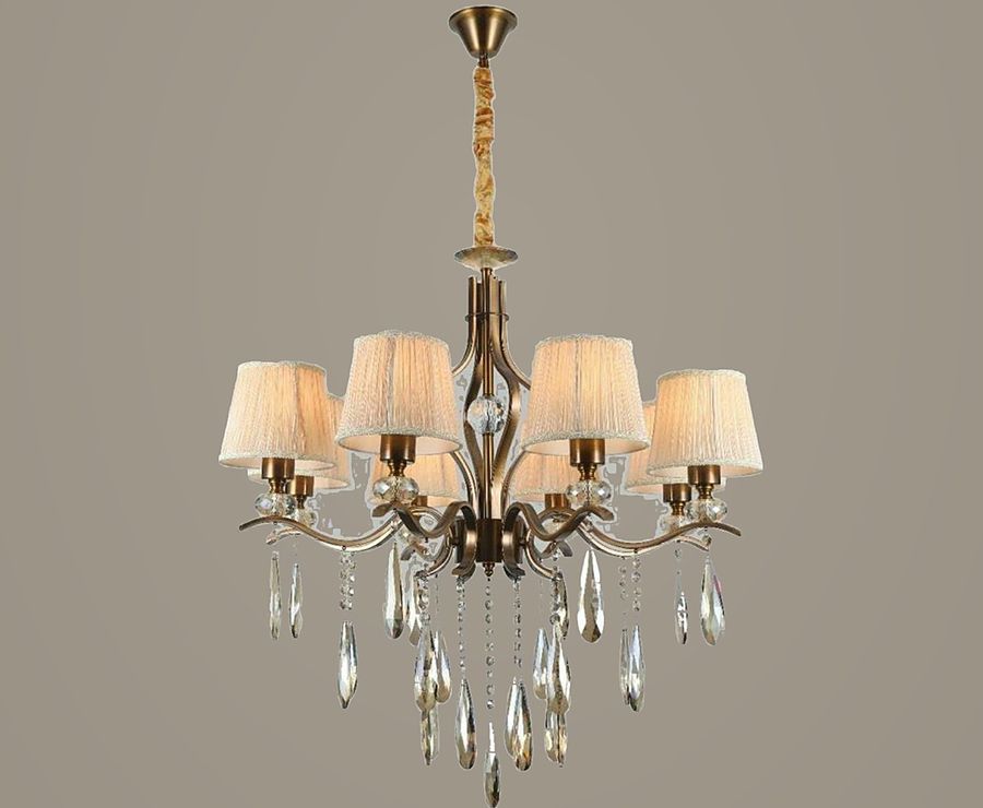 Crystal & Silk Chandelier by Art Lights