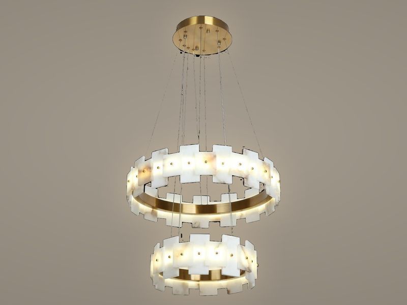 Marbled Two-Tier chandelier by Art Lights