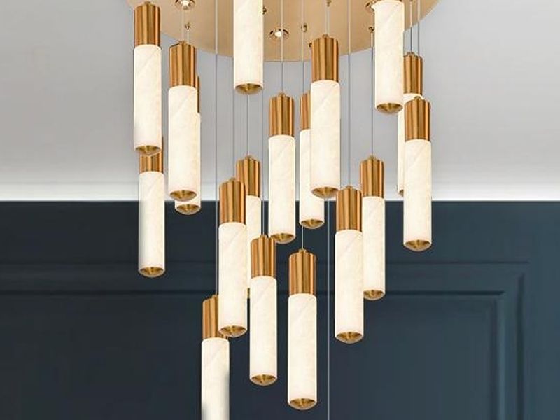 Spiral Tube chandelier by Art Lights