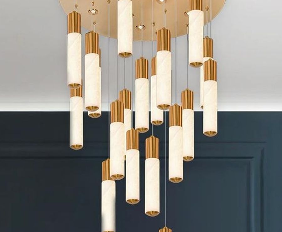 Spiral Tube Chandelier by Art Lights