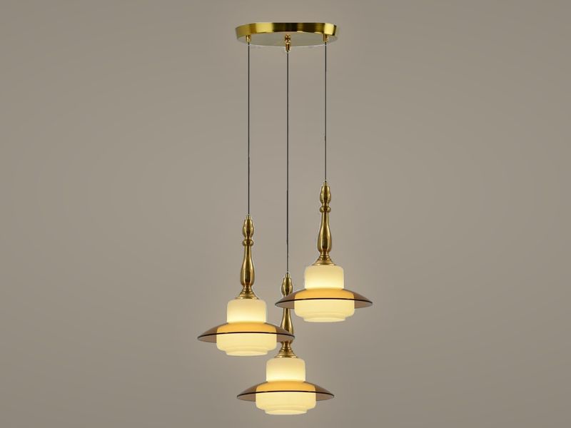 Opal & Amber Trio cluster pendant light by Art Lights