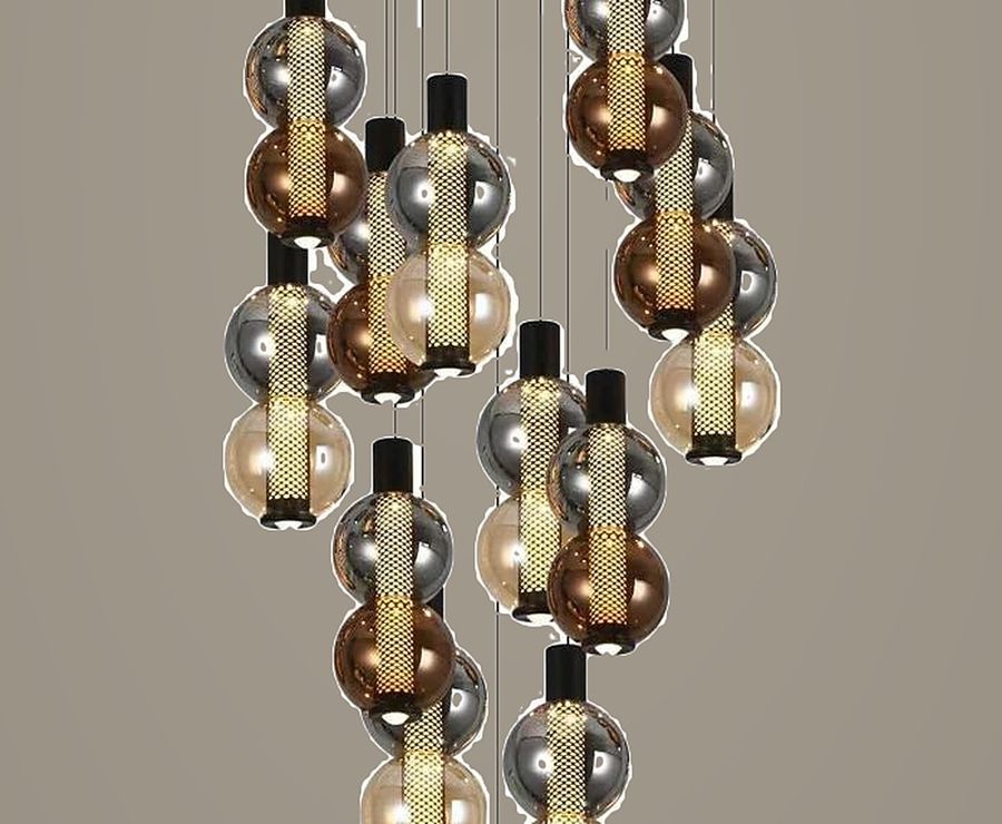 Smoke Cascade Cluster Pendant Light by Art Lights