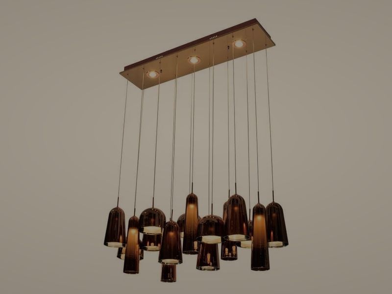 Copper Bell linear pendant light by Art Lights