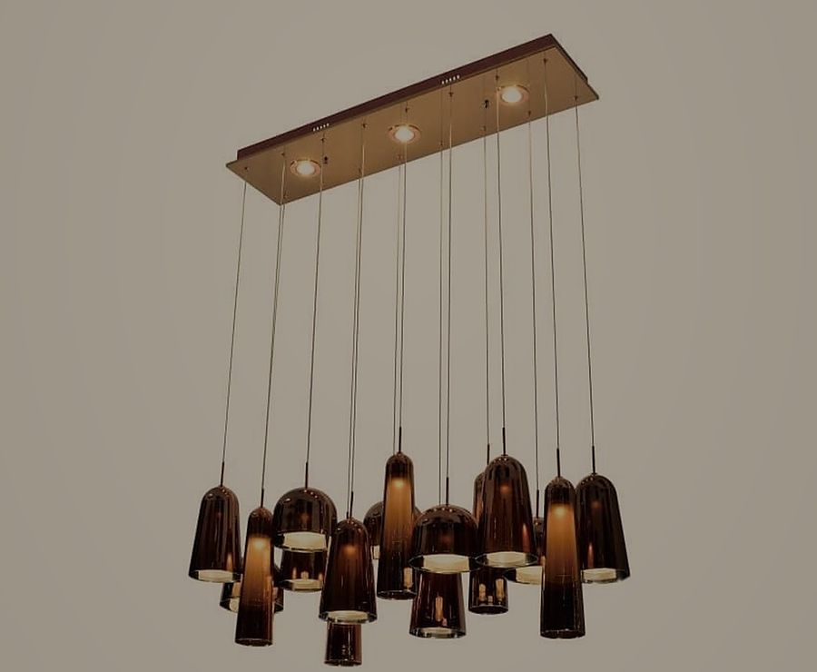 Copper Bell Linear Pendant Light by Art Lights