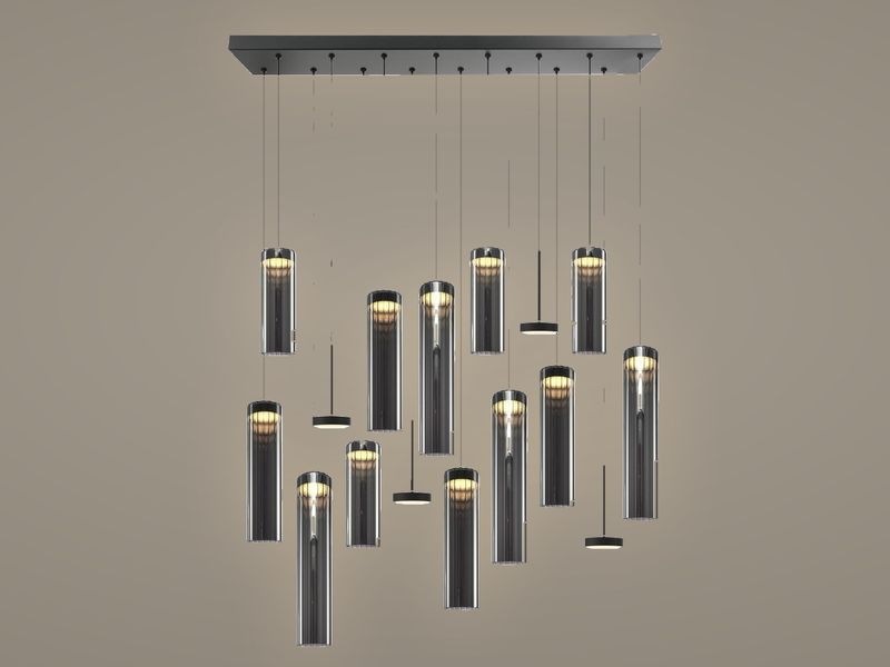 Smoke Cylinders linear pendant light by Art Lights