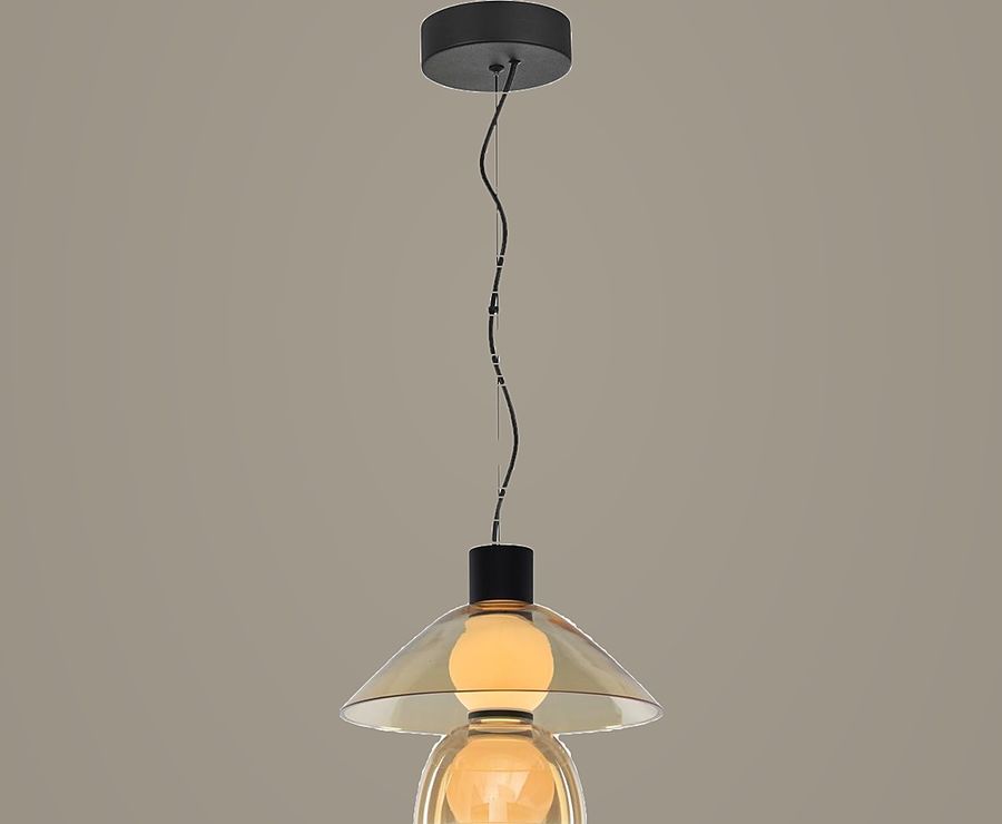 Amber Dome Pendant Light by Art Lights