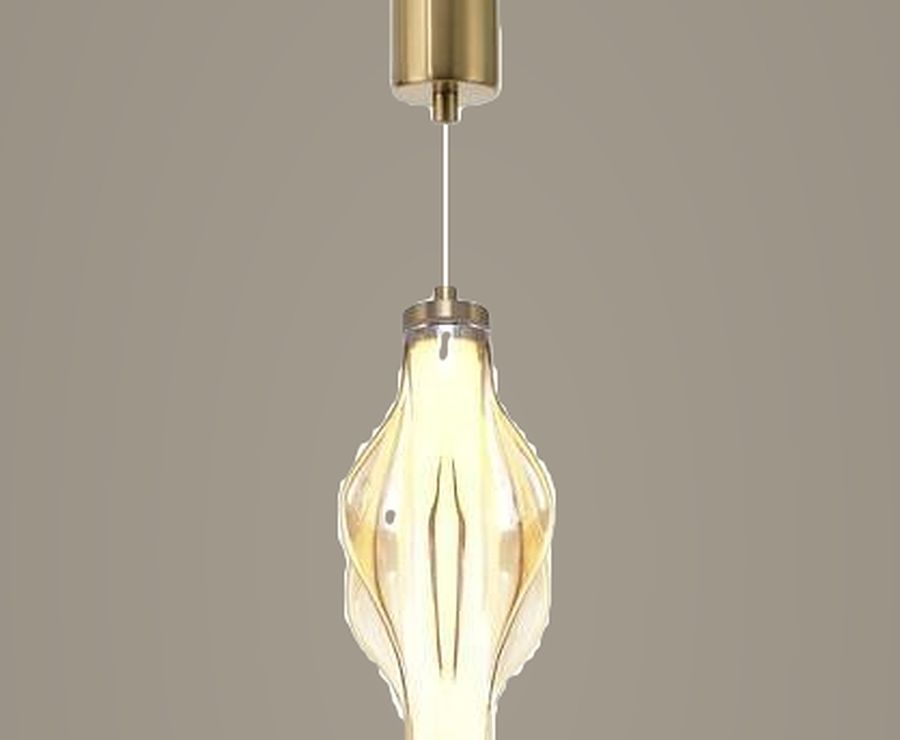 Amber Ribbon Column Stacked Bead Pendant Light by Art Lights
