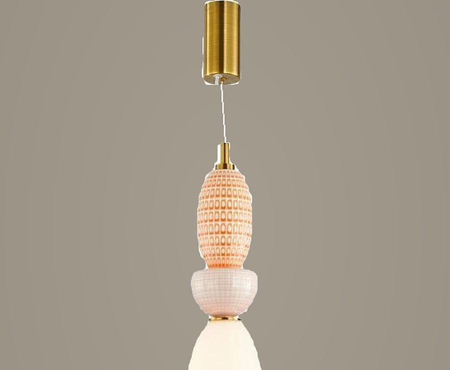 Blush Bead Stacked Bead Pendant Light by Art Lights