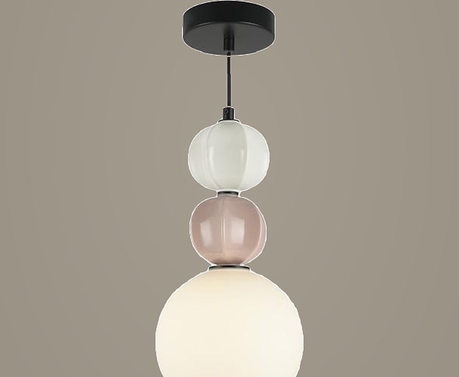 Blush Bead Globe Stacked Bead Pendant Light by Art Lights