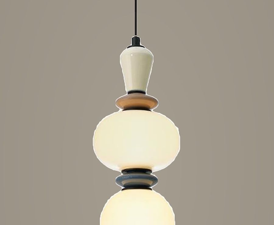 Earth-Tone Stack Stacked Bead Pendant Light by Art Lights