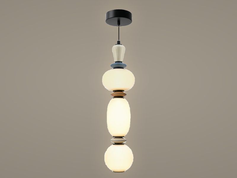 Opal Drop Stack stacked bead pendant light by Art Lights