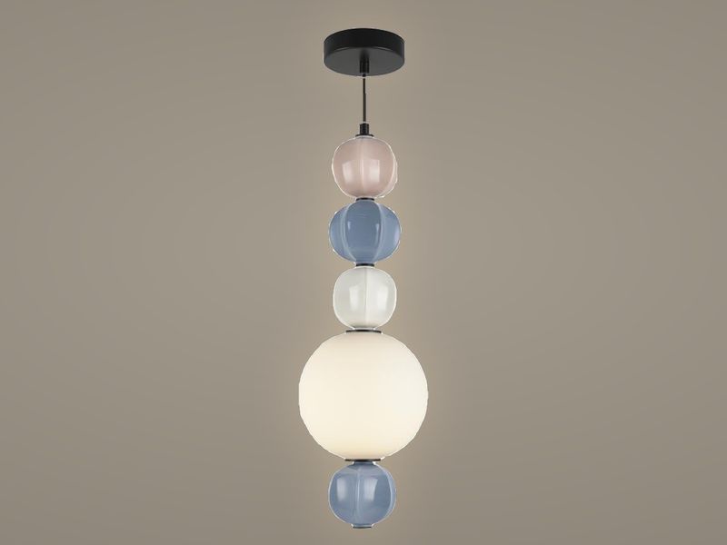 Pastel Bead Drop stacked bead pendant light by Art Lights