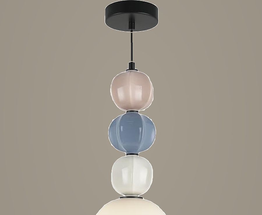 Pastel Bead Drop Stacked Bead Pendant Light by Art Lights