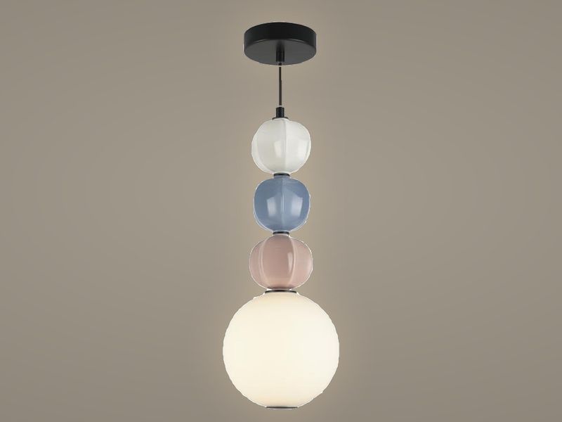 Pastel Bead Stack stacked bead pendant light by Art Lights