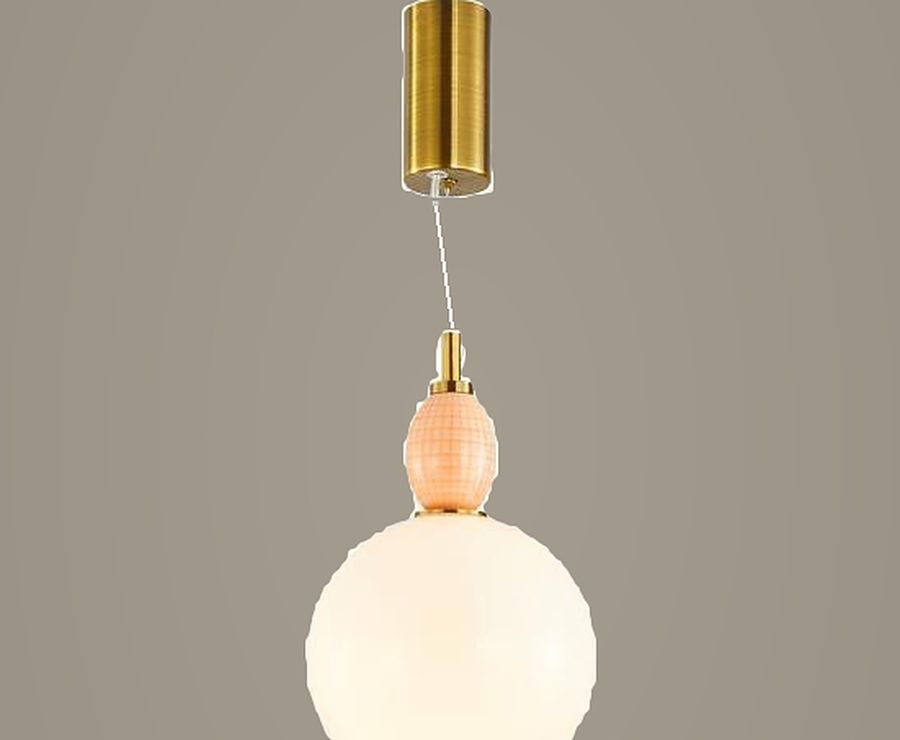 Peach Orb Stacked Bead Pendant Light by Art Lights